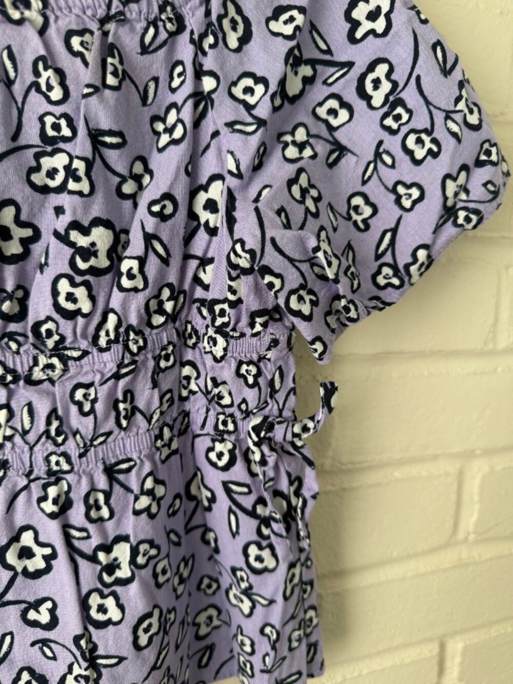 Free Assembly | Girls Purple Floral Peplum Top | Small 6/6X - Picture 5 of 7